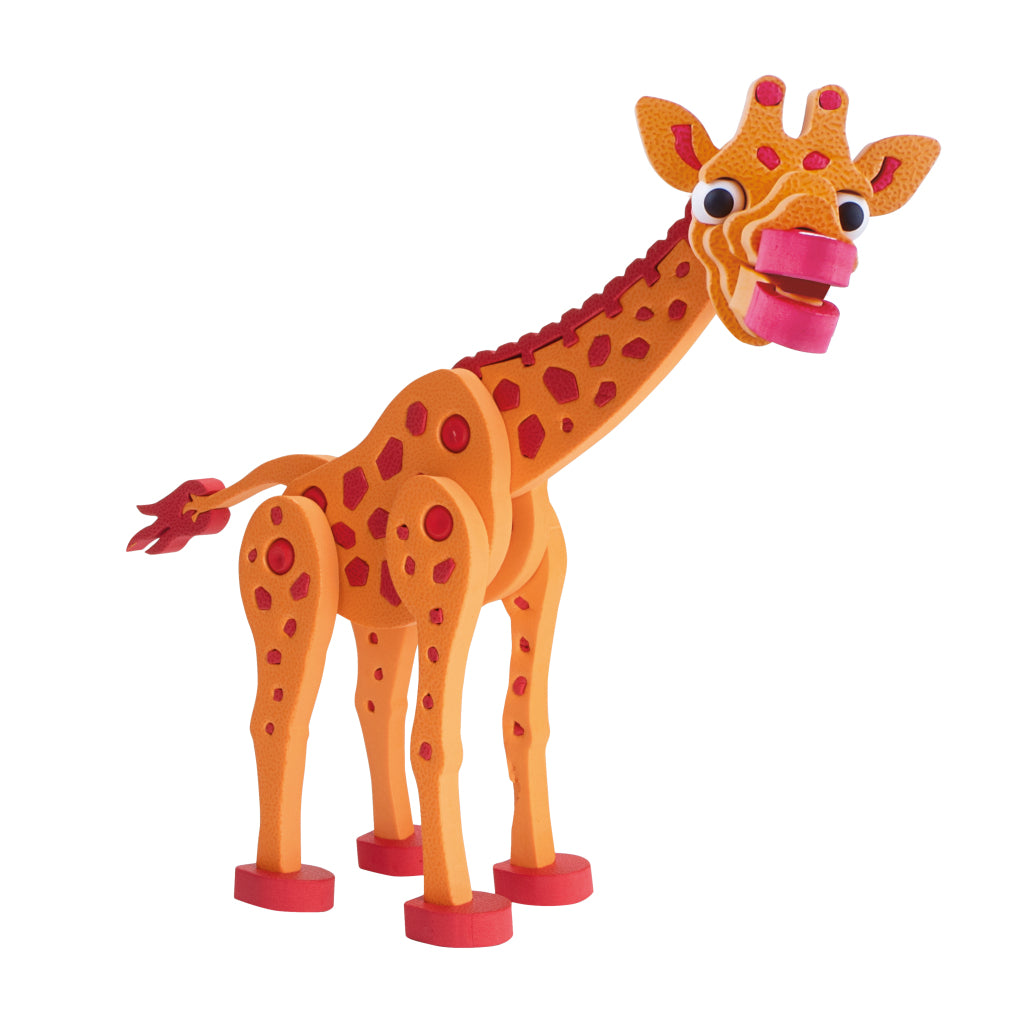 Toi-toys 3d-puzzel giraffe junior 31,5 cm foam oranje 104-delig