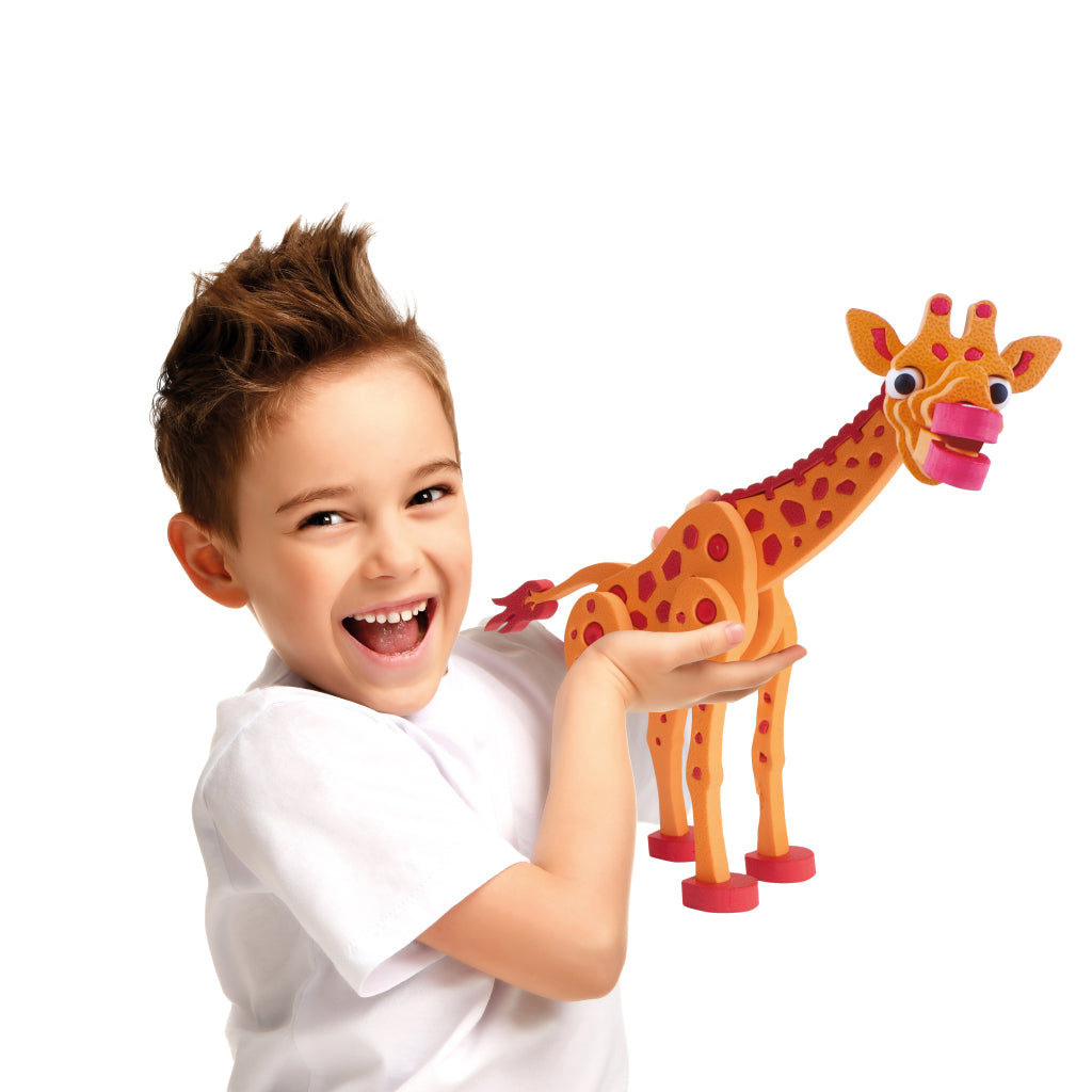 Toi-toys 3d-puzzel giraffe junior 31,5 cm foam oranje 104-delig