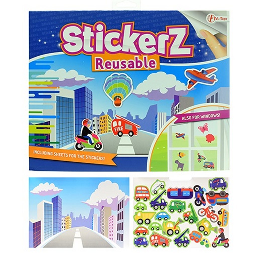 Stickerz stickerboek verschillende voertuigen met herbruikbare (raam)stickers