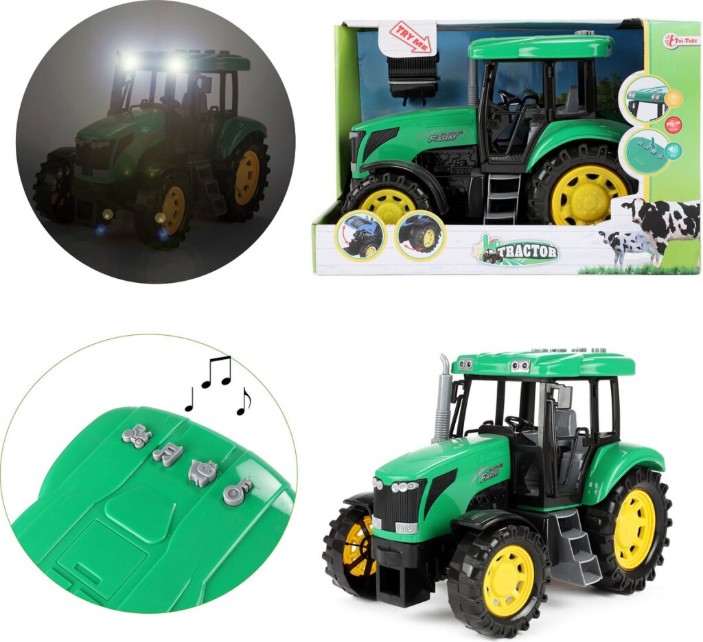 Tractor groot 27cm met licht en geluid