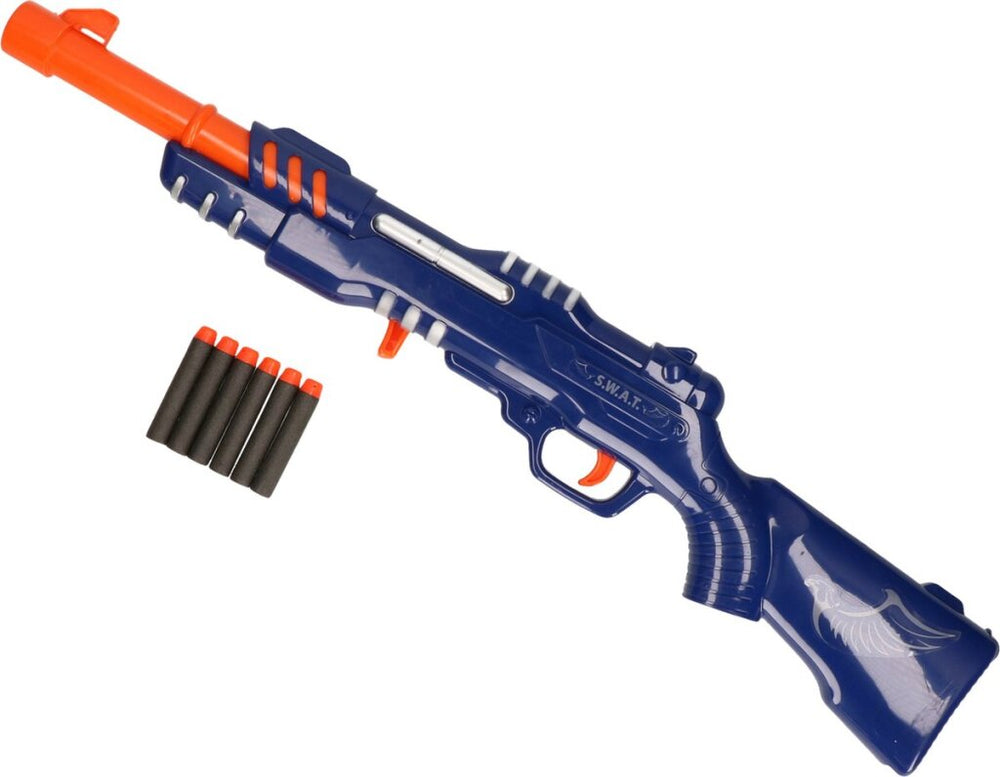 Toi-toys politiegeweer blauw met 6 schuimpijlen