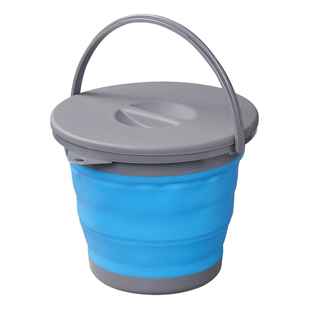 Proplus emmer opvouwbaar met deksel 5l blauw grijs
