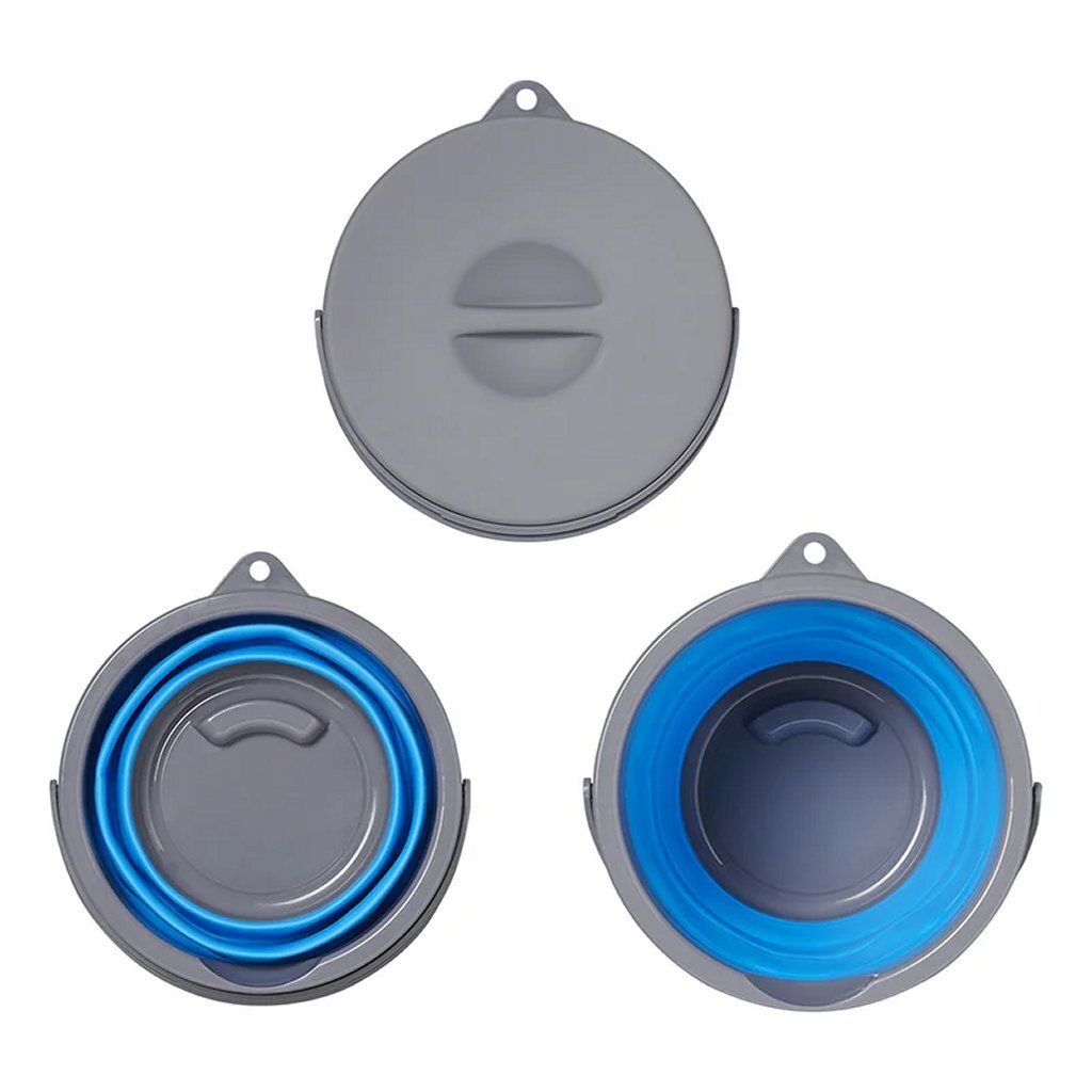 Proplus emmer opvouwbaar met deksel 5l blauw grijs