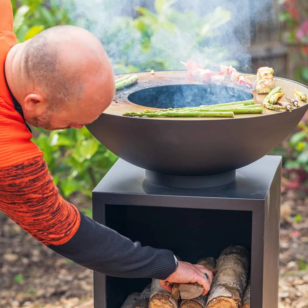 Redfire vuurschaal met barbecuegrill onyx met schoffels 60 cm