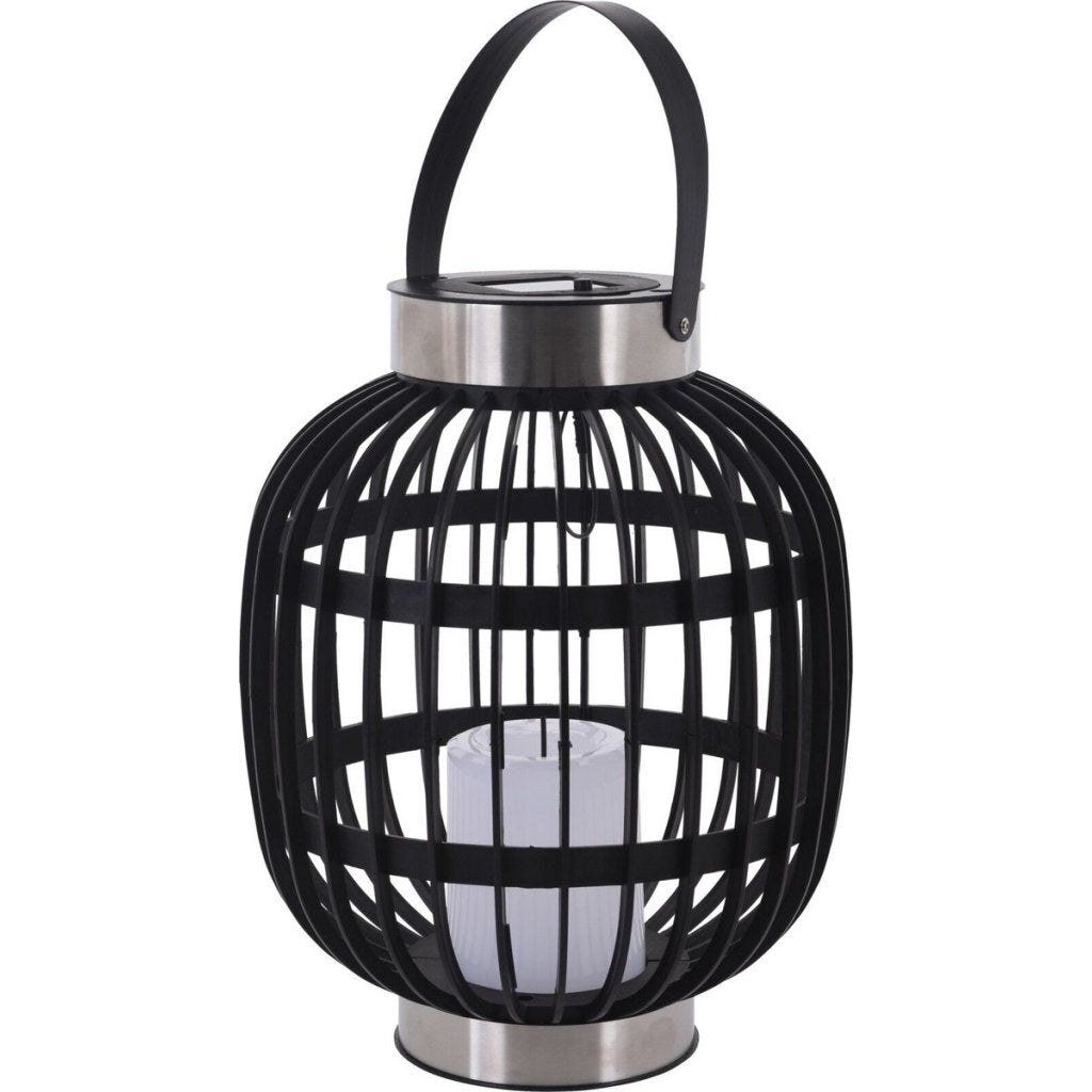 Progarden progarden lantaarn met kaars solar led 35 cm zwart