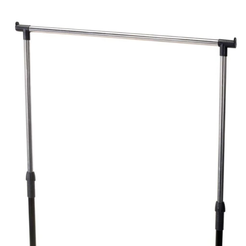 Opbergoplossingen Opbergoplossingen Kledingrek met wielen enkele stang 80x42x(90-165) cm