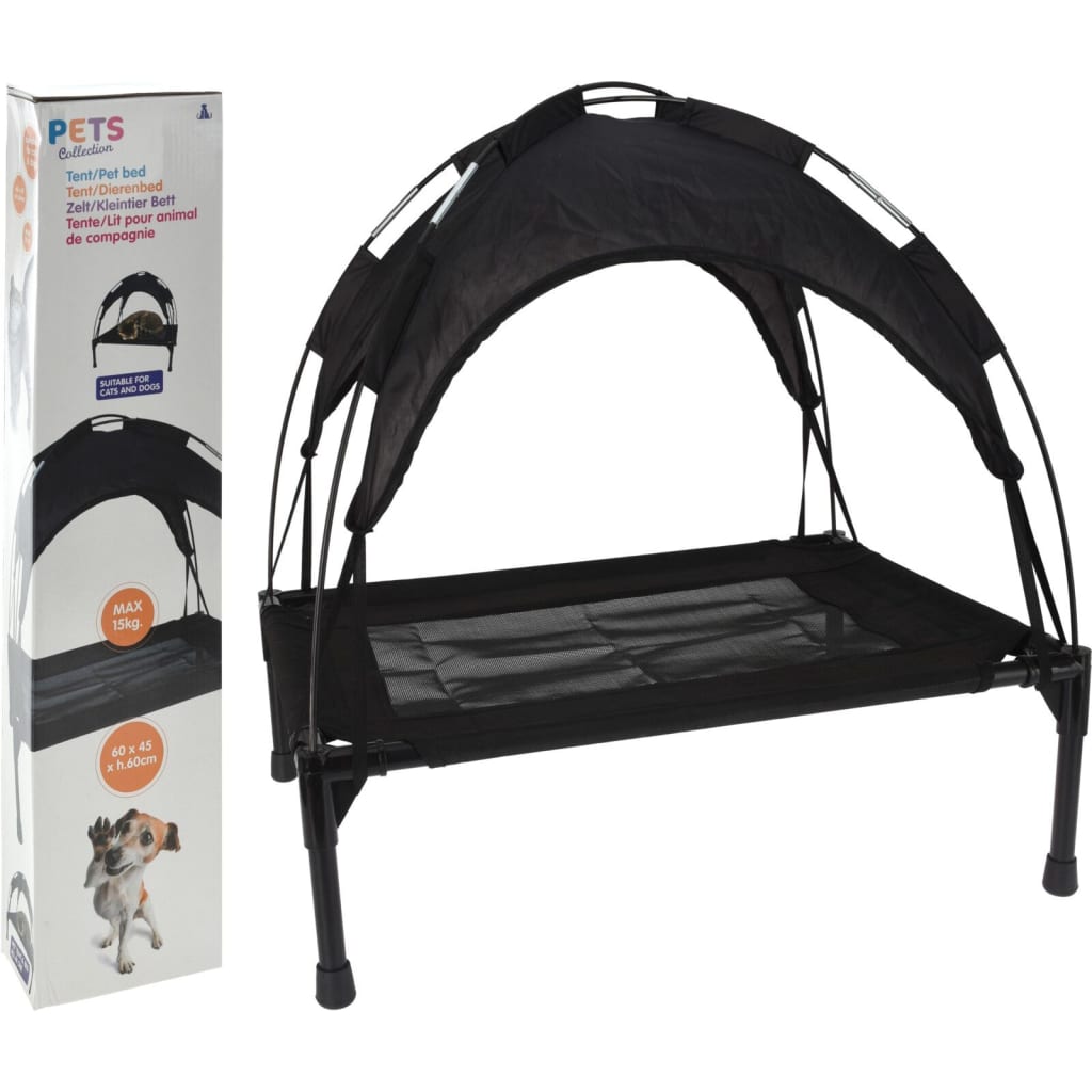 Pets collectie dierenbed huisdierentent 60x45 cm zwart