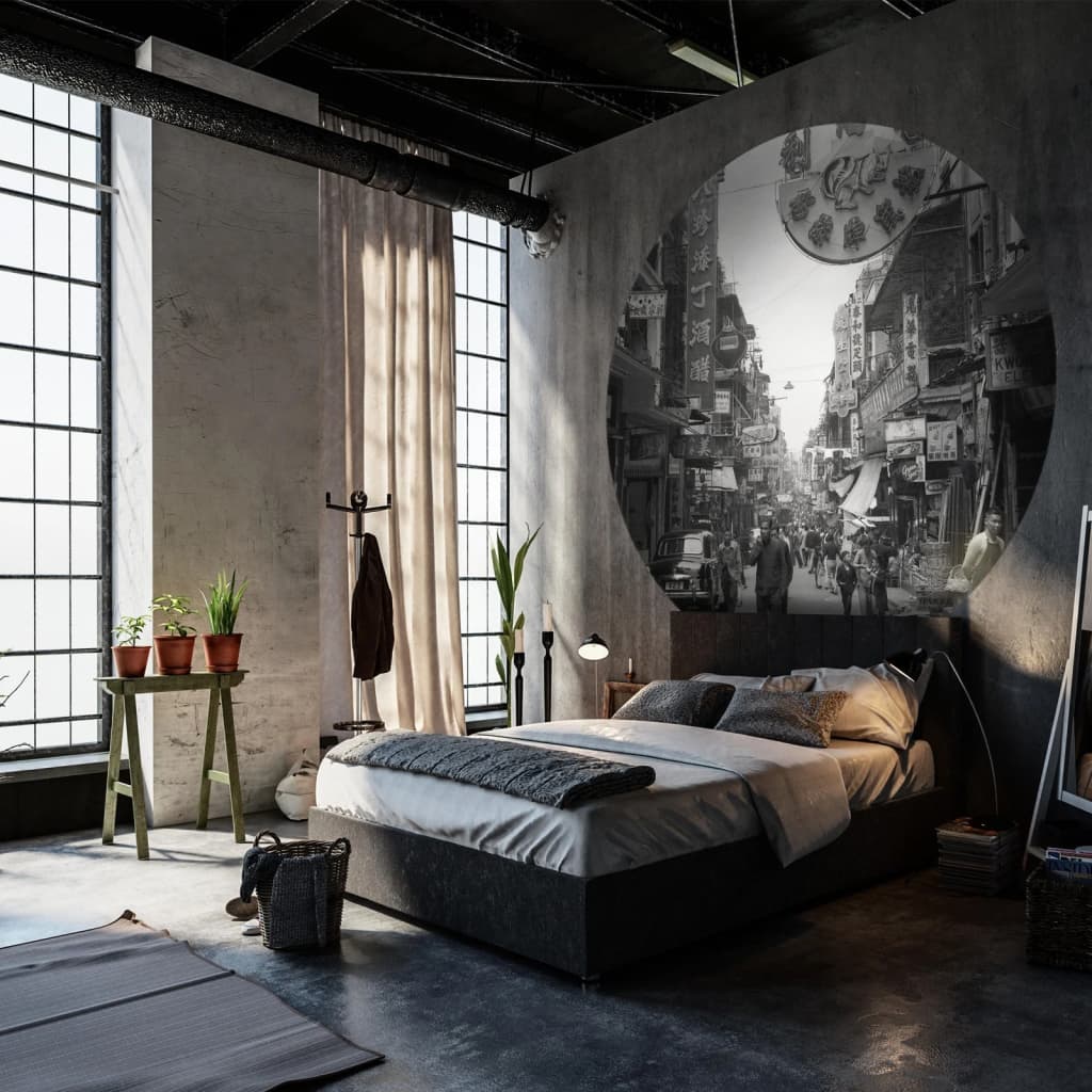Wallart behangcirkel hongkong the old days 190 cm