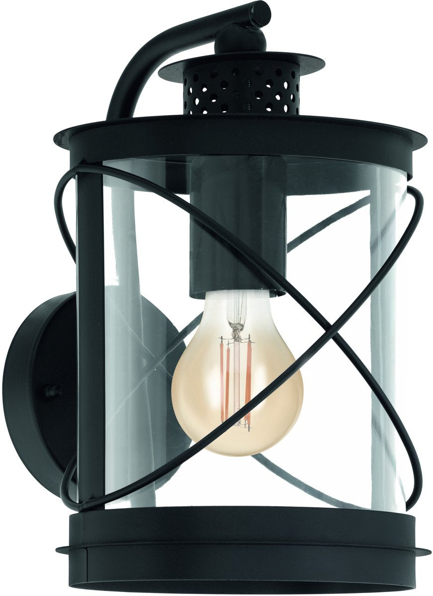 Eglo pulfero wandlamp buiten - e27 - 28 cm - zwart