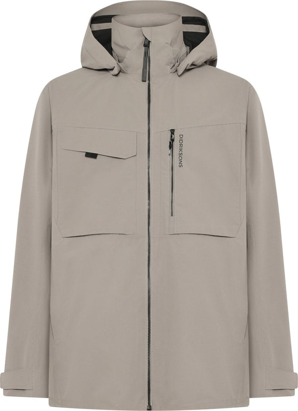 Didriksons aston usx jkt 5 unisex outdoorjas - ash brown