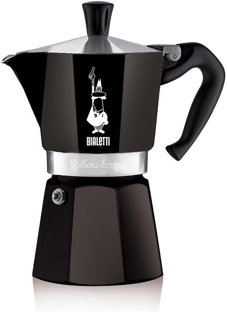 Bialetti moka express - percolator - 6 kops - aluminium - zwart