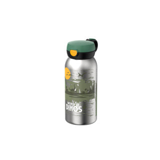 Mepal isoleerfles met flipdop campus - 500 ml - waterfles rvs - lekdicht - hygiënische deksel - dino
