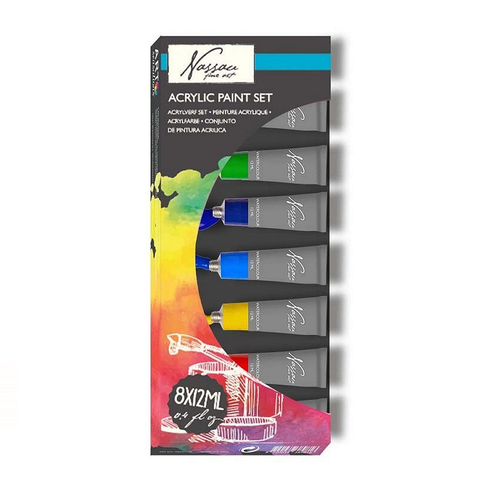 Nassau acrylverf set 8 kleuren