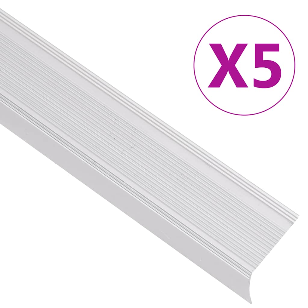 Vidaxl trapneuzen l-vormig 5 st 100 cm aluminium zilverkleurig