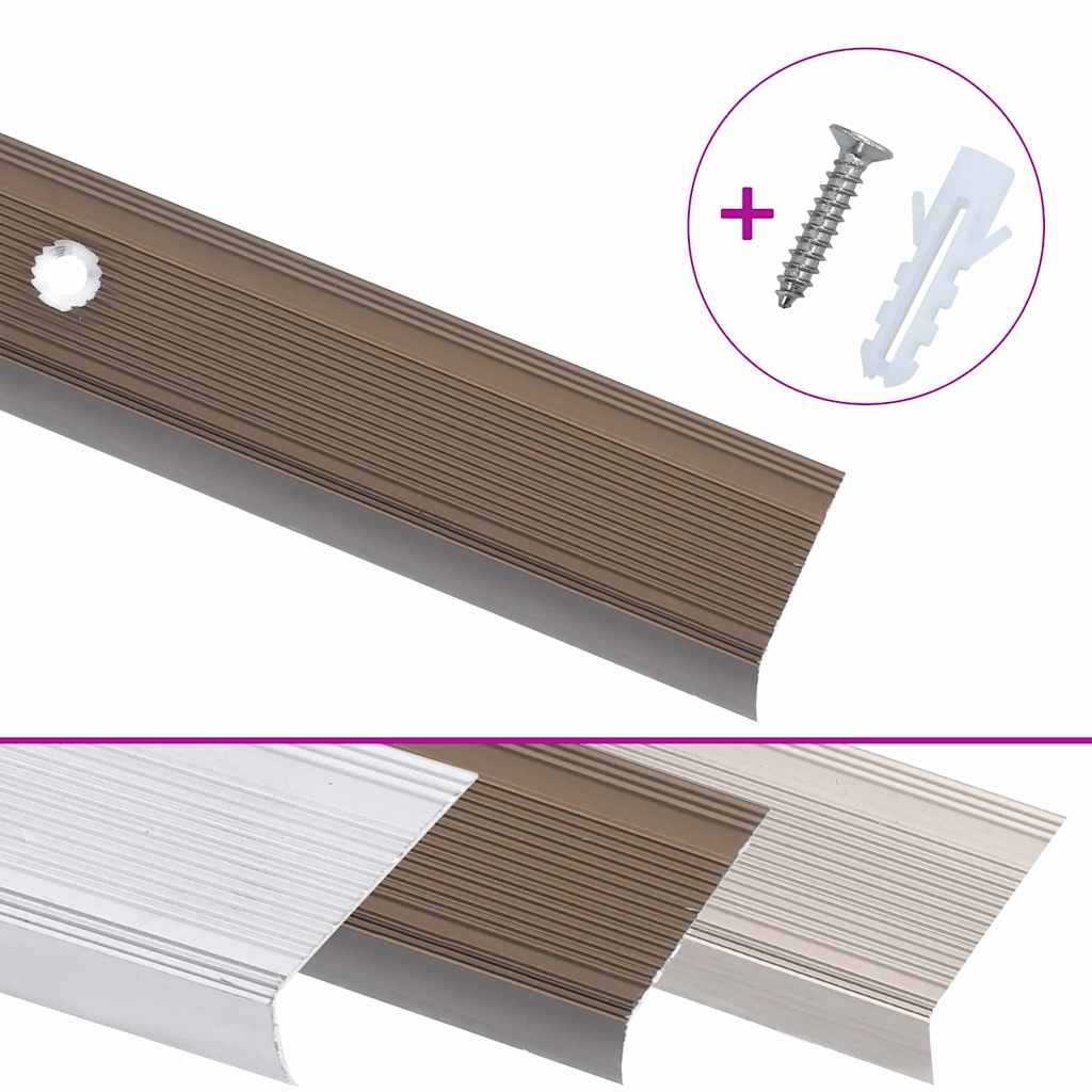 Vidaxl trapneuzen l-vormig 15 st 100 cm aluminium bruin