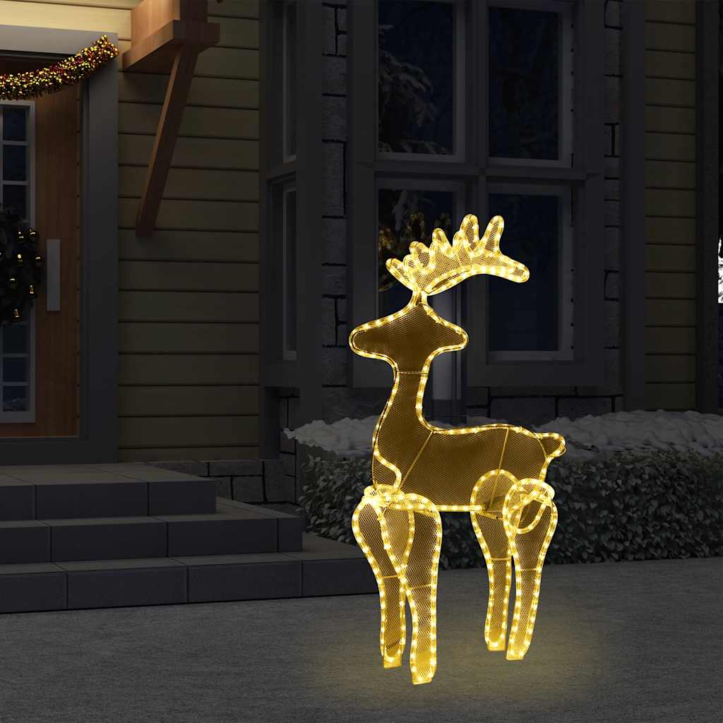 Vidaxl kerstversiering rendier met mesh 306 led's 60x24x89 cm