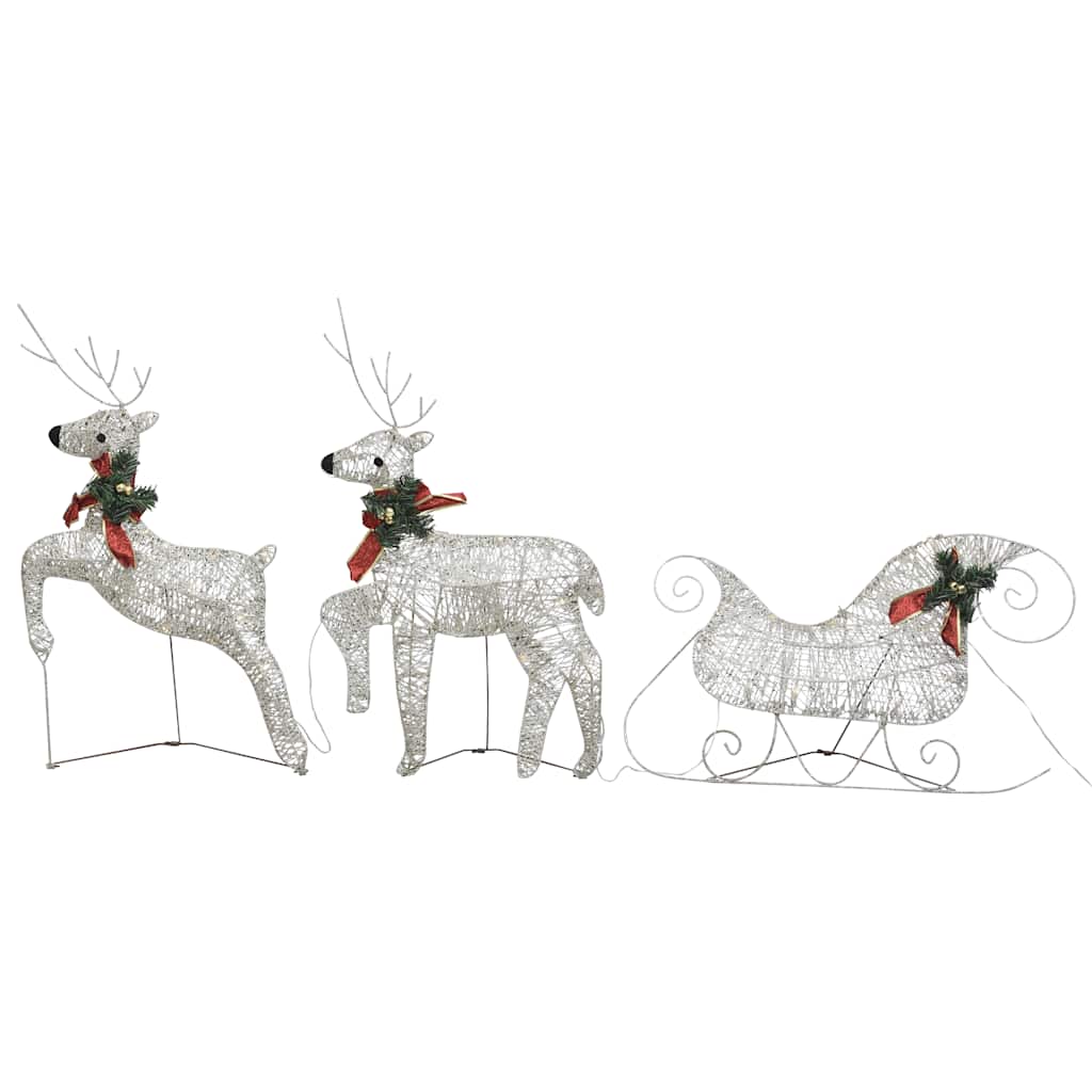 VidaXL Kerstdecoratie rendieren en slaap 60 LED's goudkleurig