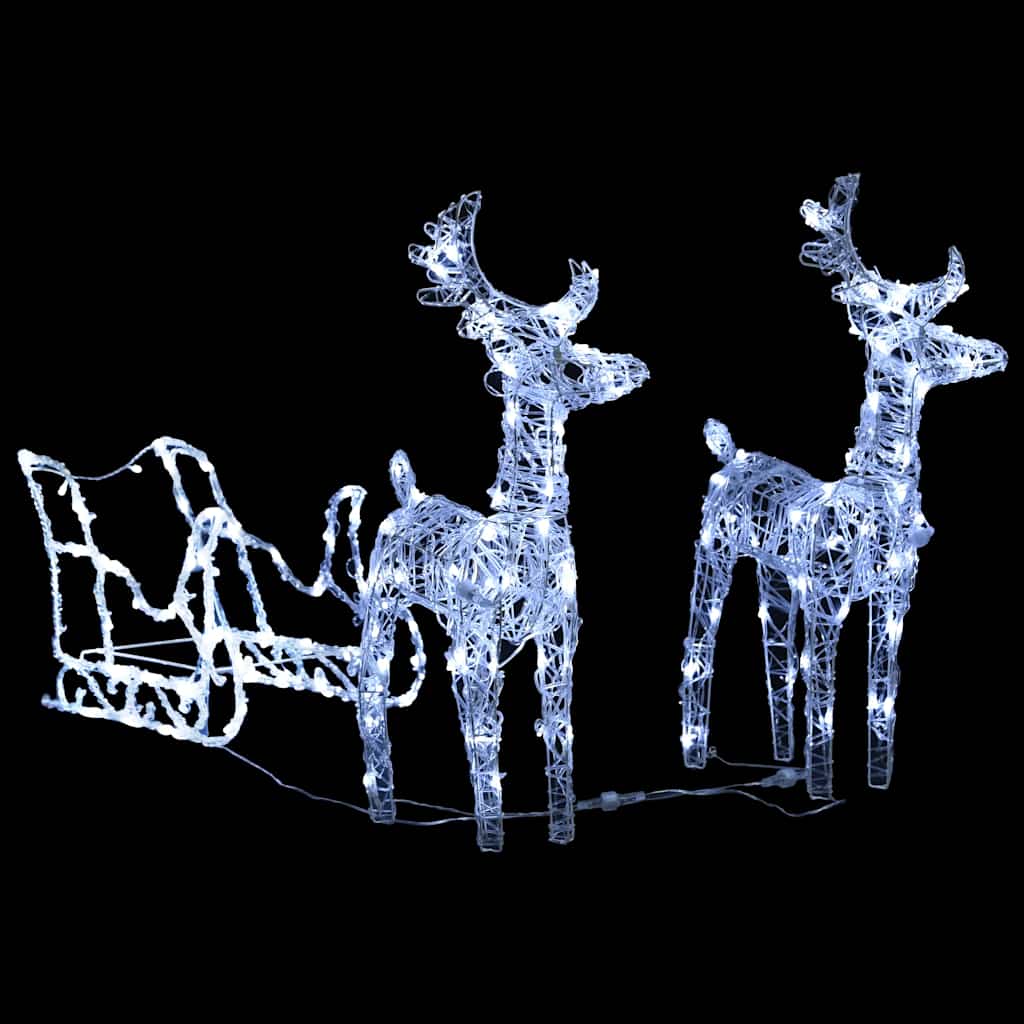 VidaXL Kerstversiering rendieren en slaap 160 LED's 130 cm acryl