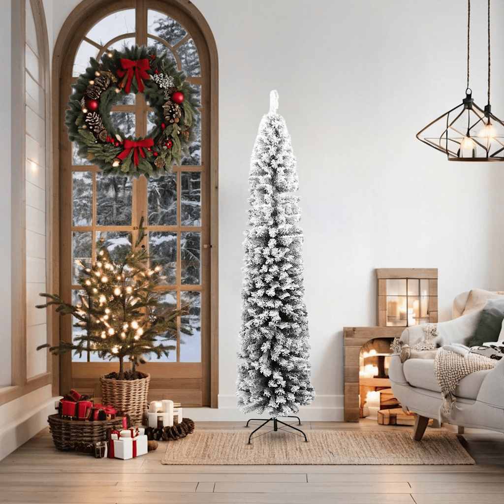 VidaXL Kunstkerstboom met sneeuw klein 180 cm PVC groen