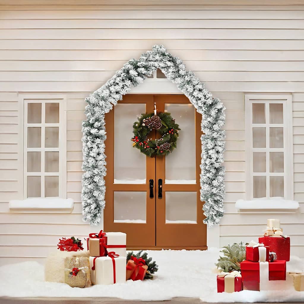 Vidaxl kerstslinger met sneeuw 5m pvc groen