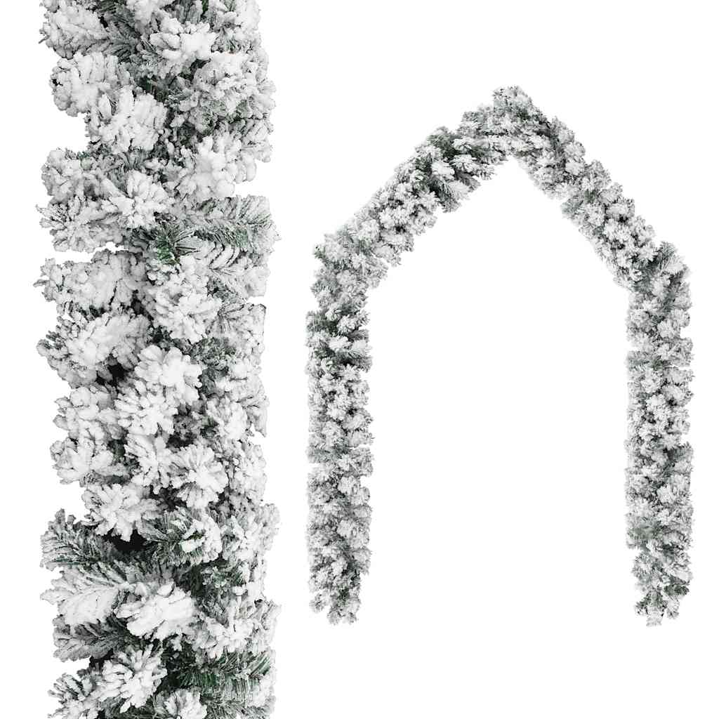 Vidaxl kerstslinger met sneeuw 20m pvc groen