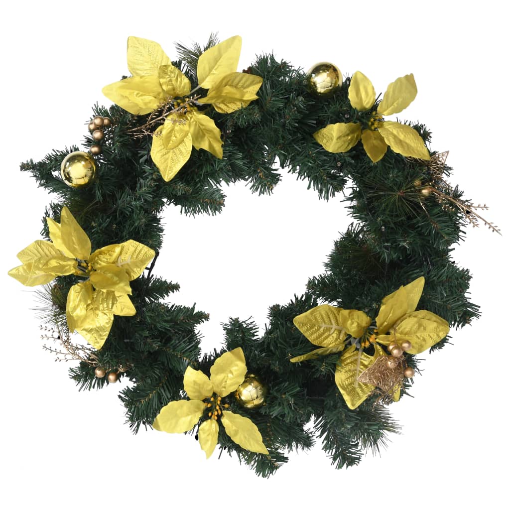 Vidaxl kerstkrans met led-lampjes 60 cm pvc groen