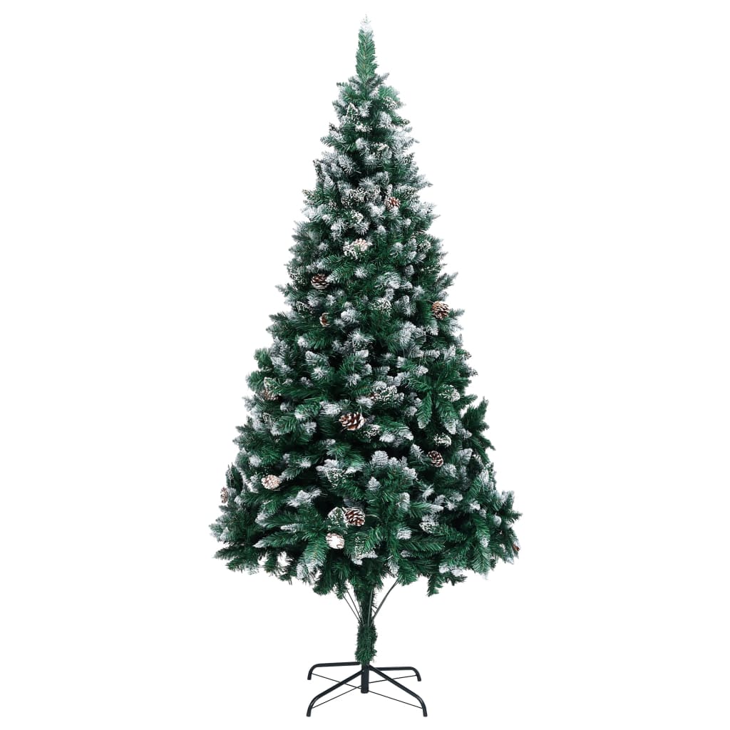 Vidaxl kunstkerstboom met dennenappels en witte sneeuw 240 cm