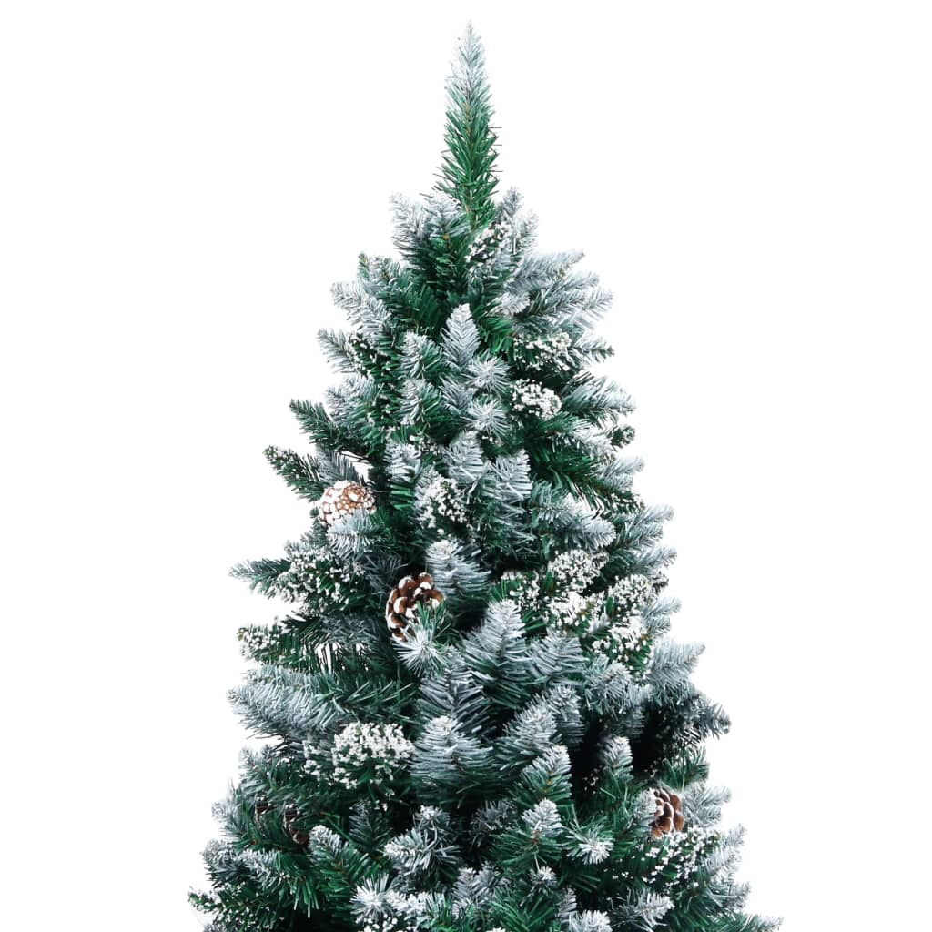 Vidaxl kunstkerstboom met dennenappels en witte sneeuw 240 cm