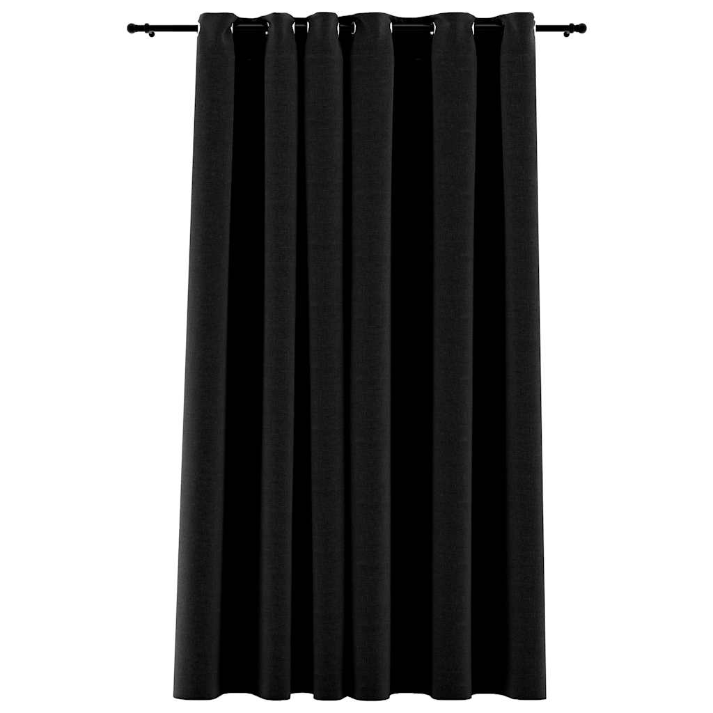 Vidaxl gordijn linnenlook verduisterend met ogen 290x245 cm antraciet
