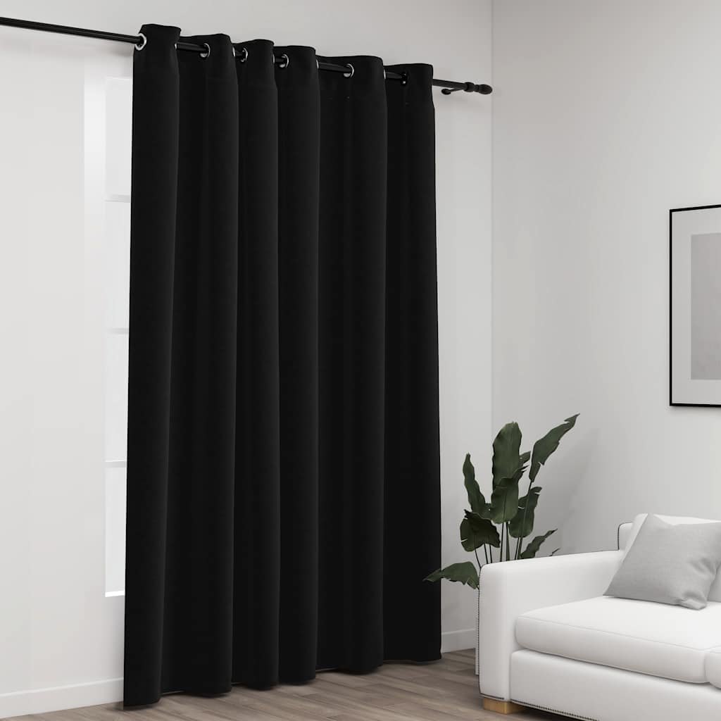 Vidaxl gordijn linnenlook verduisterend met ogen 290x245 cm antraciet