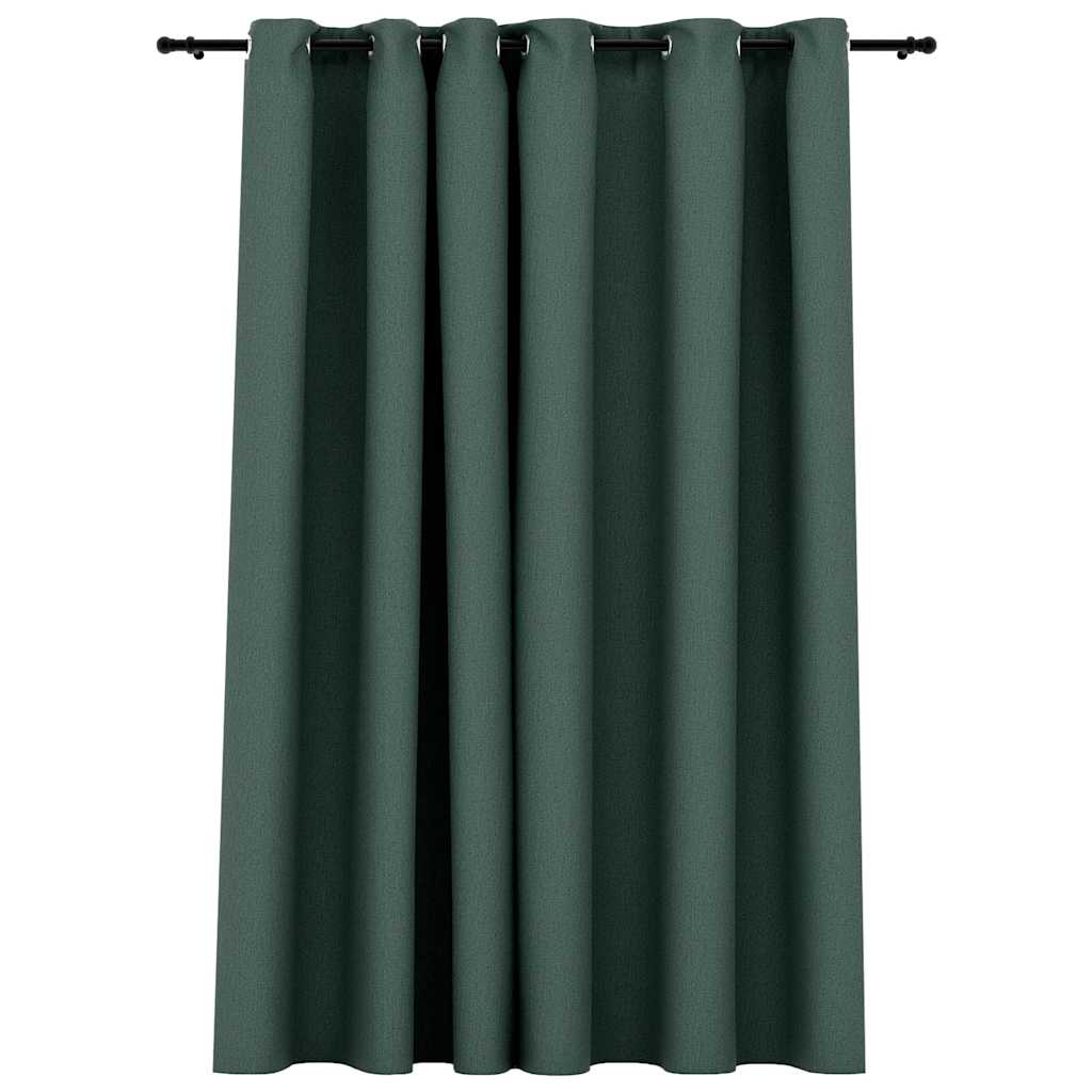 Vidaxl gordijn linnenlook verduisterend met ogen 290x245 cm groen