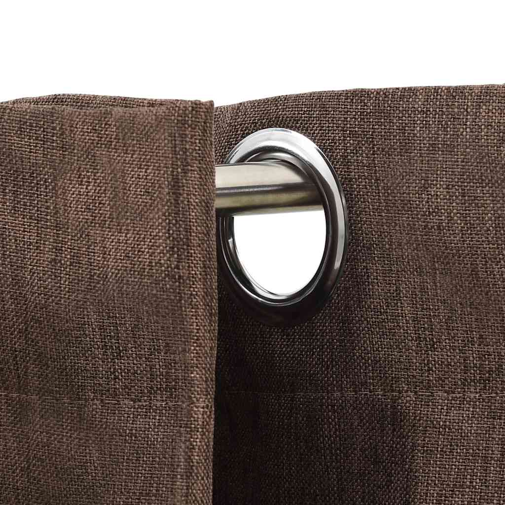 Vidaxl gordijnen linnenlook verduisterend ogen 2 st 140x245 cm taupe