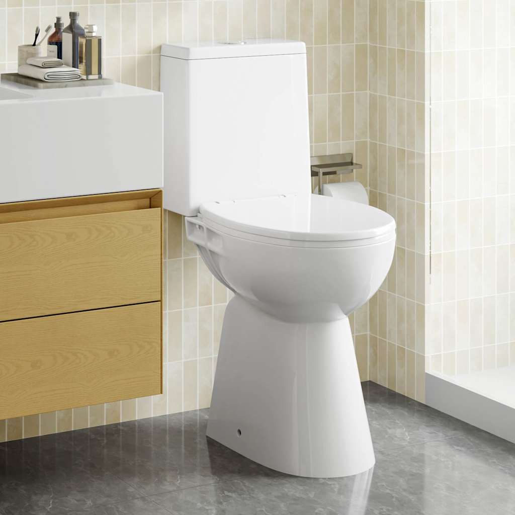 Vidaxl randloos toilet 7 cm dode hoogte soft-close keramiek wit