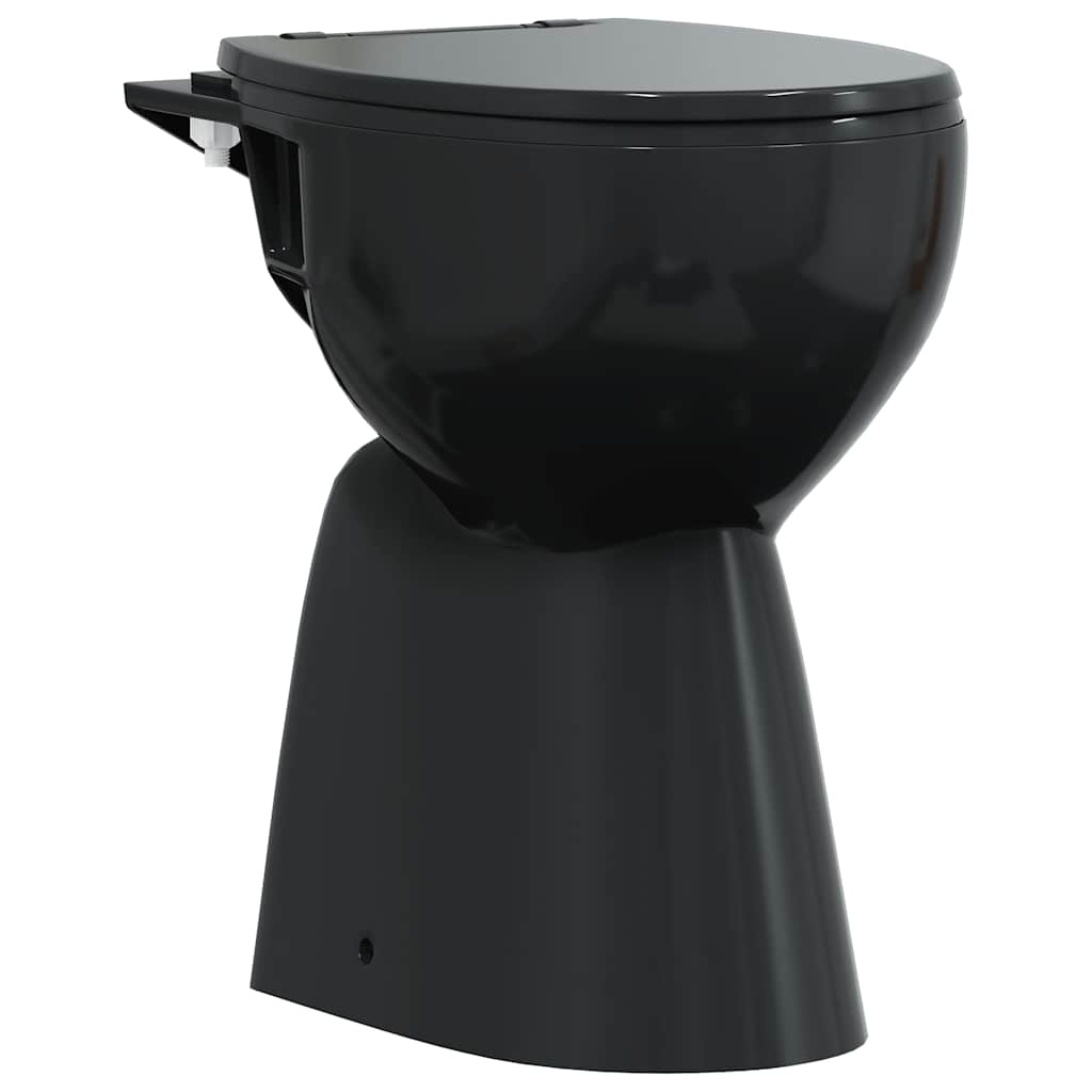 Vidaxl randloos toilet 7 cm dode hoogte soft-close keramiek zwart