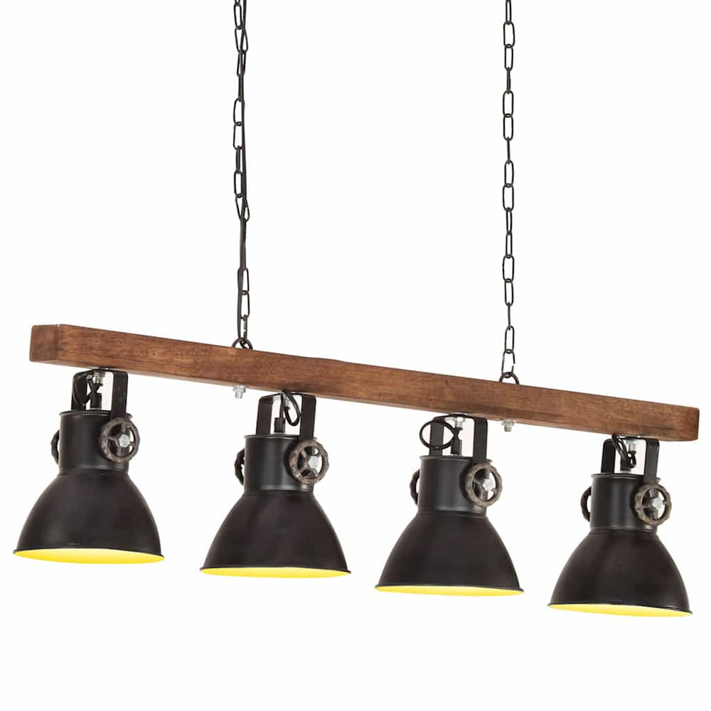 Vidaxl plafondlamp industrieel e27 mangohout zwart