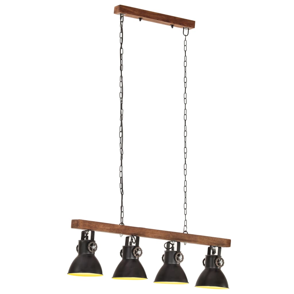 Vidaxl plafondlamp industrieel e27 mangohout zwart
