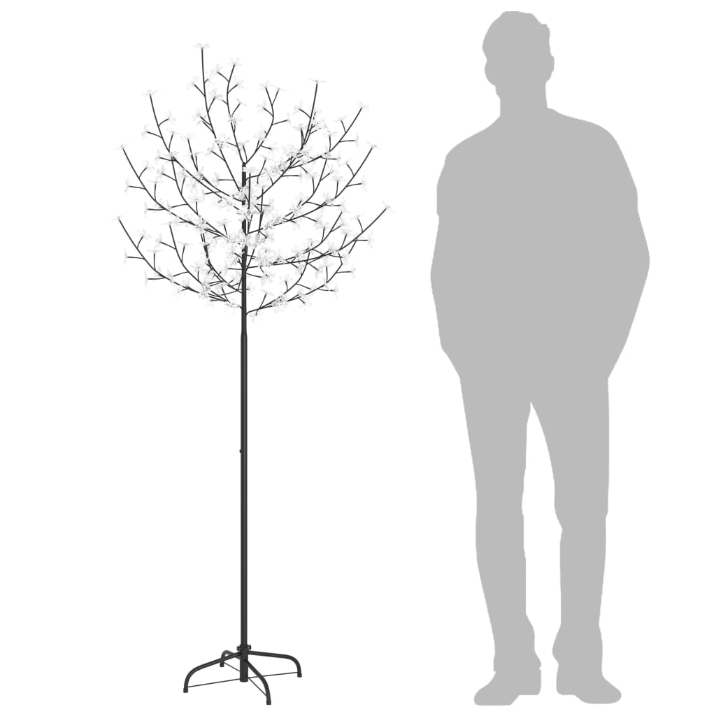 VidaXL Kerstboom 200 LED's blauw met licht kersenbloesem 180 cm
