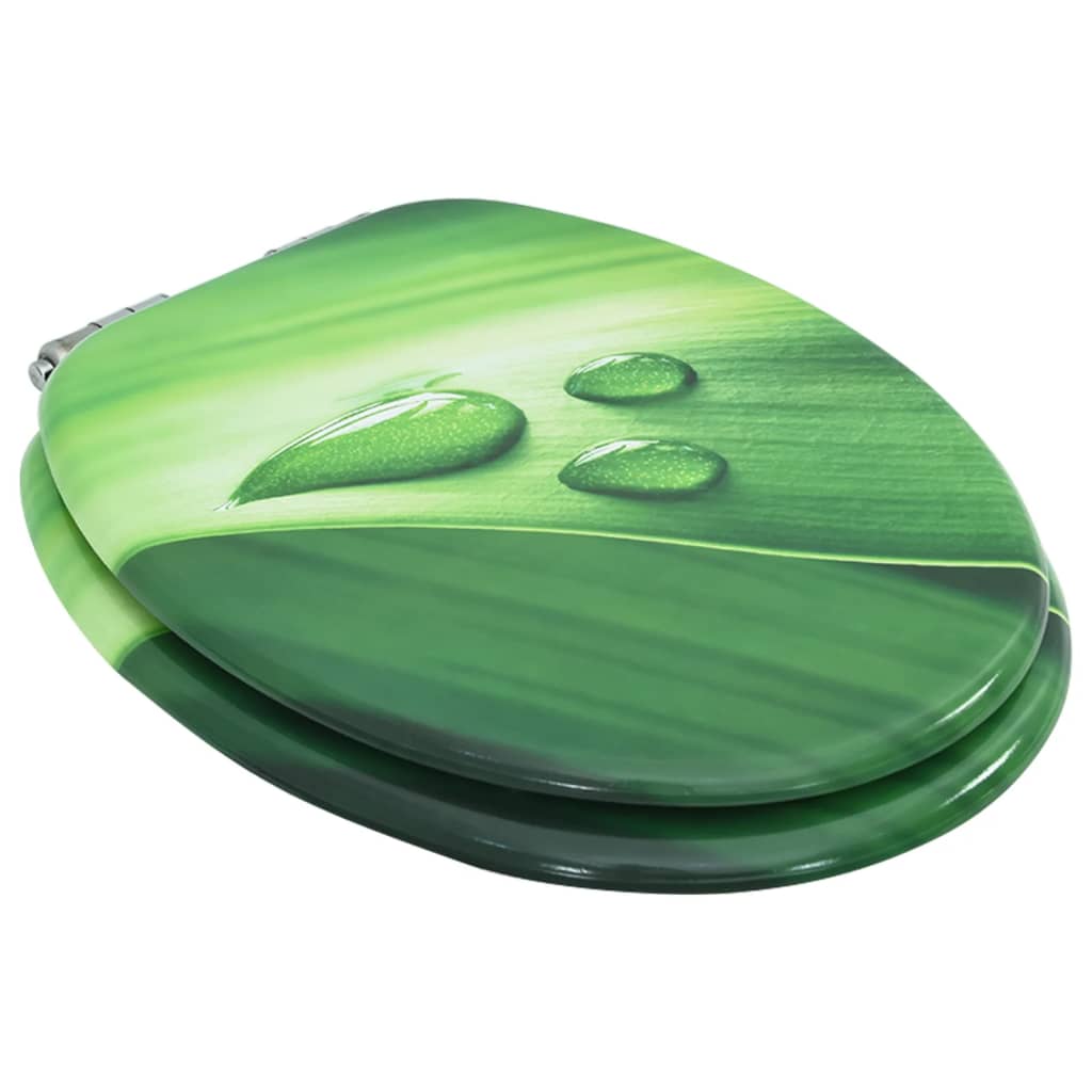 Vidaxl toiletbril met softclose deksel waterdruppel mdf groen