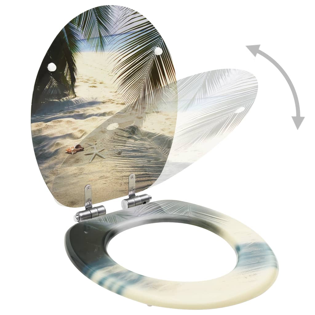 Vidaxl toiletbril met softclose deksel strand mdf