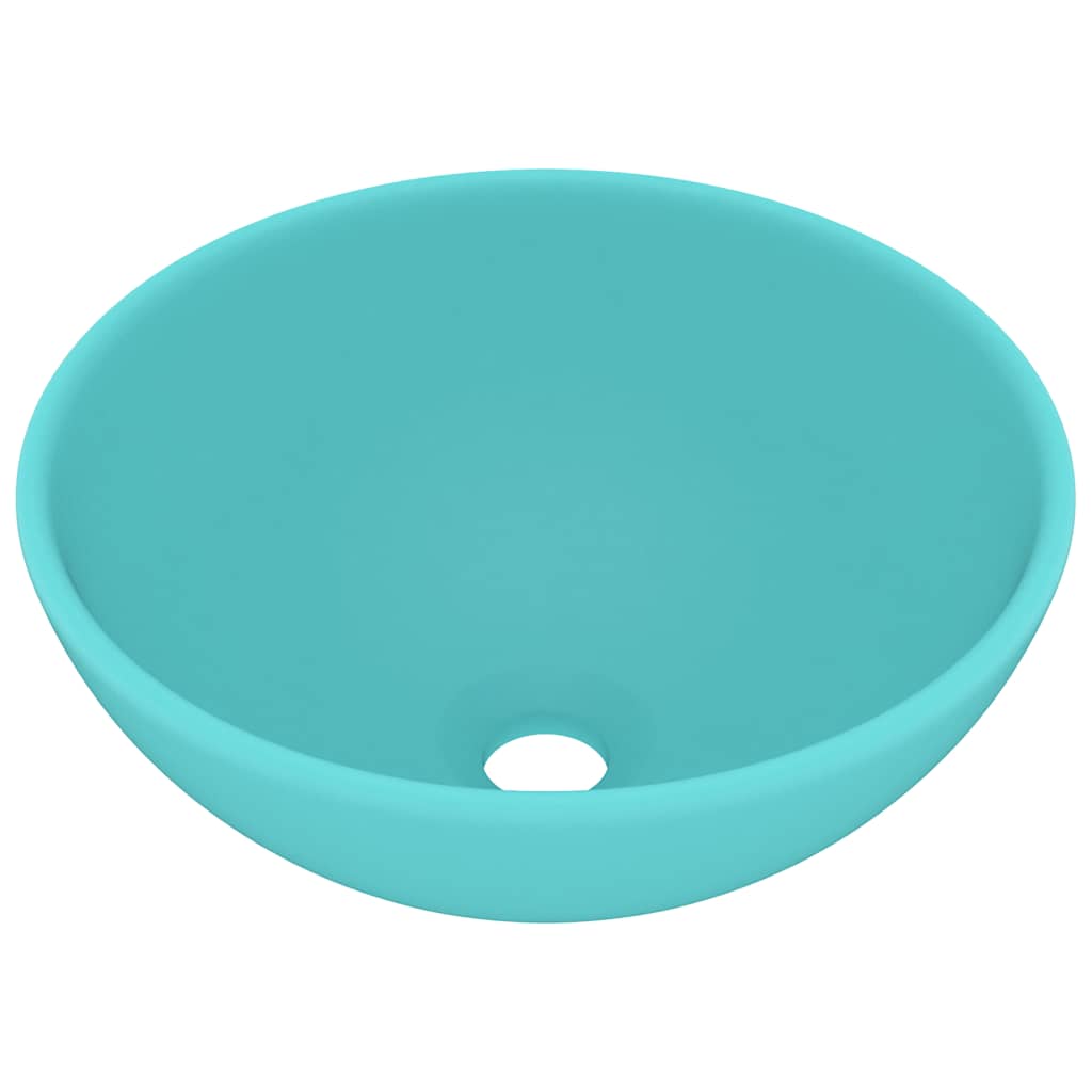 Vidaxl wastafel rond 32,5x14 cm keramiek mat lichtgroen