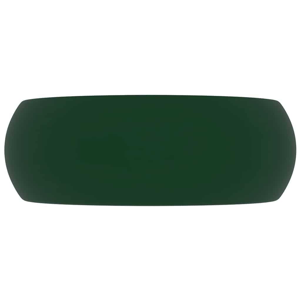 Vidaxl wastafel rond 40x15 cm keramiek mat donkergroen