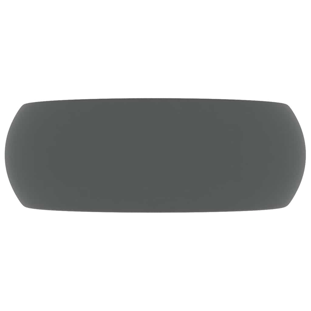 Vidaxl wastafel rond 40x15 cm keramiek mat donkergrijs