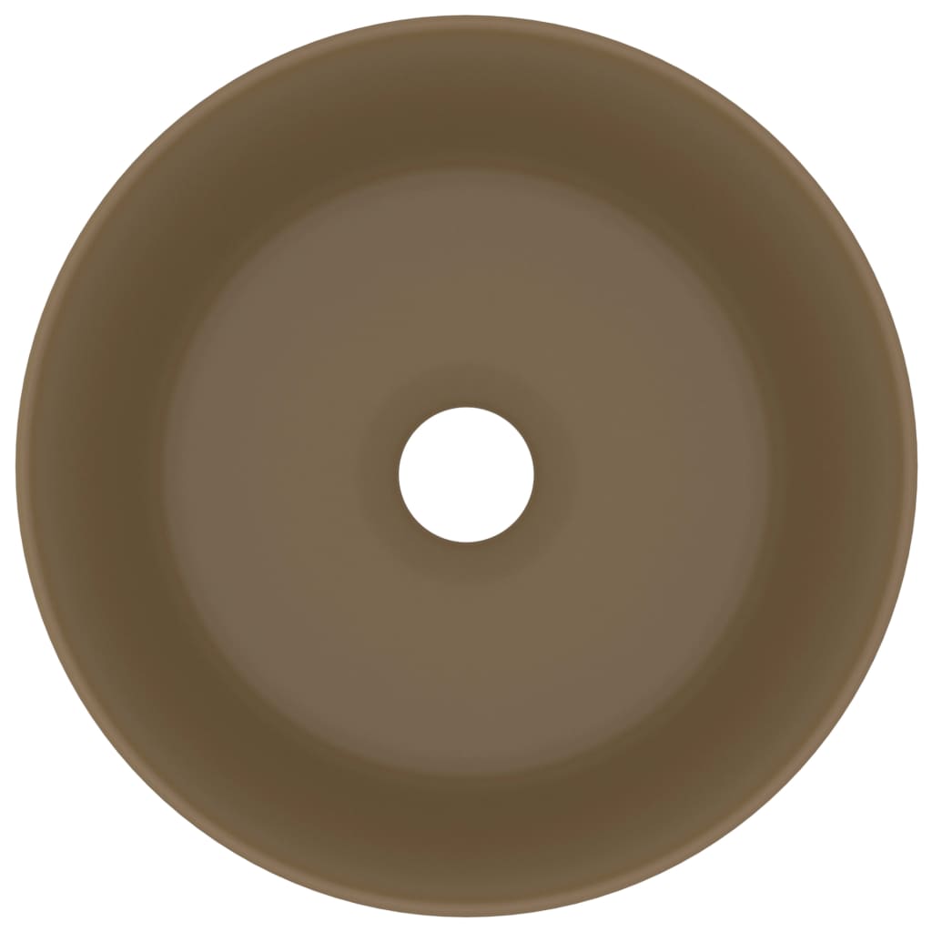 Vidaxl wastafel rond 40x15 cm keramiek matcrème