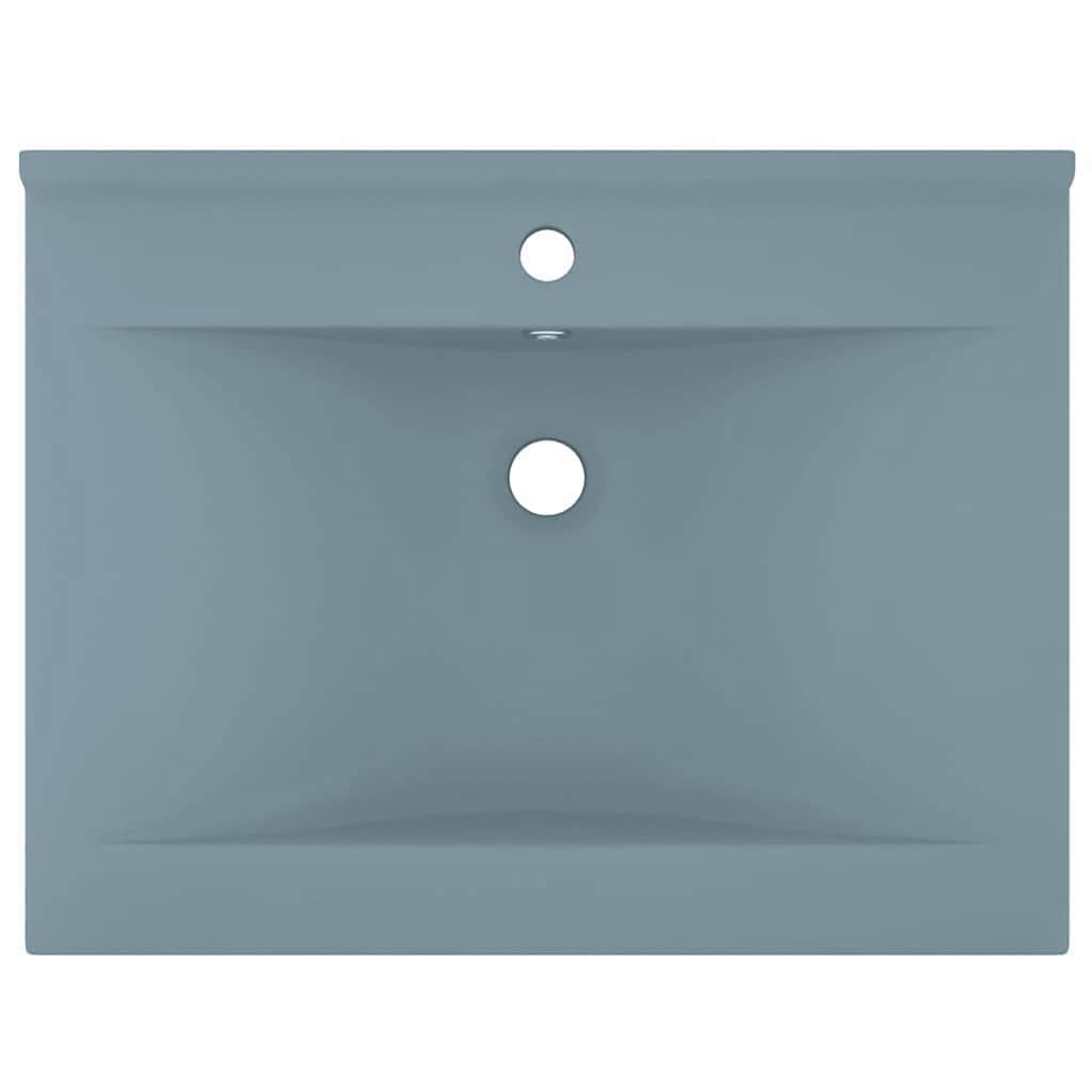 Vidaxl wastafel met kraangat 60x46 cm keramiek mat lichtblauw