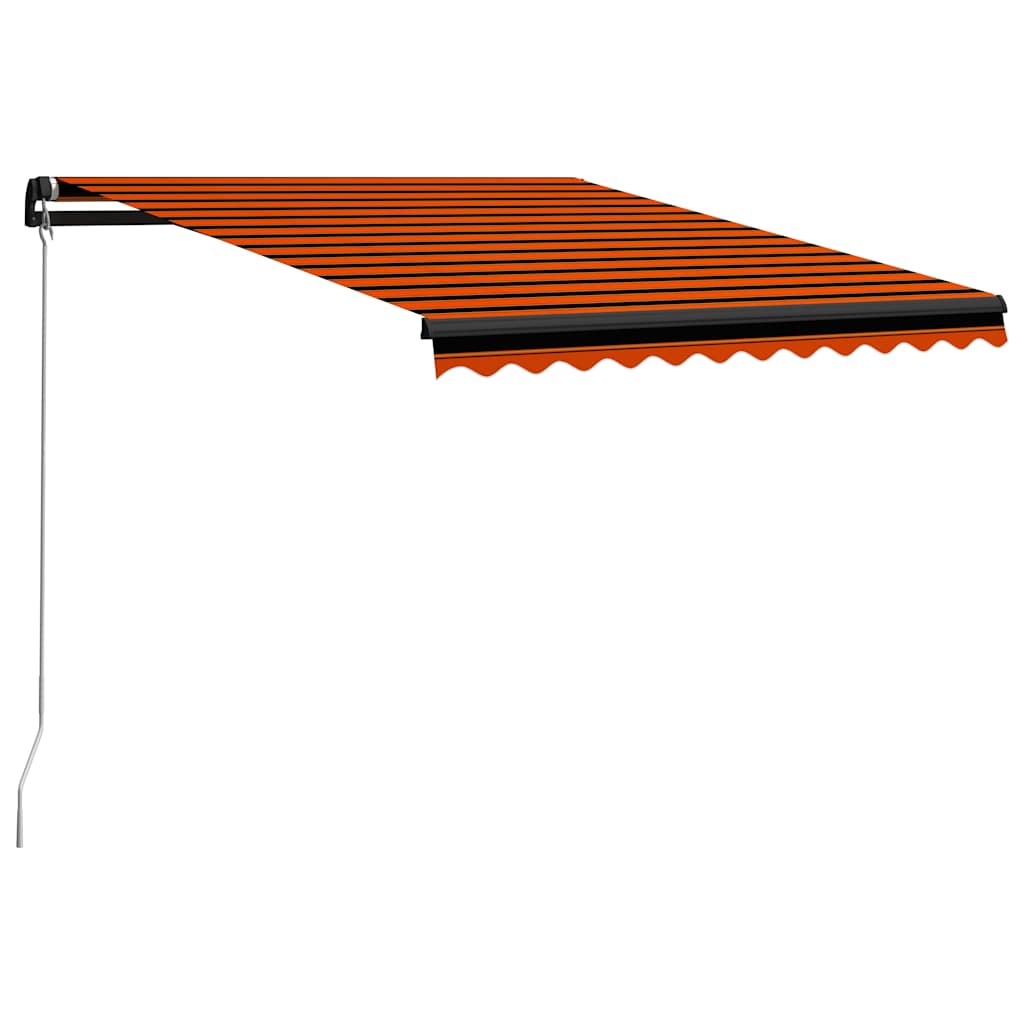 Vidaxl luifel handmatig uittrekbaar met led 300x250 cm oranje en bruin