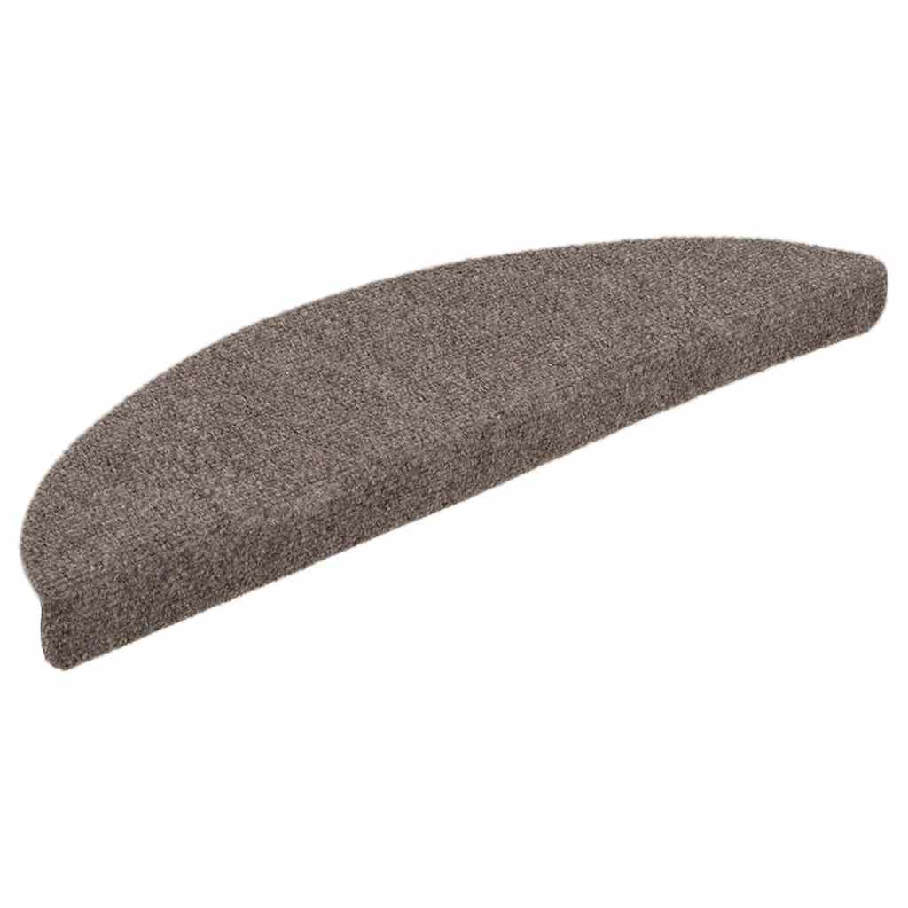 Vidaxl trapmatten zelfklevend 15 stuks 56x17x3 cm beige halfrond