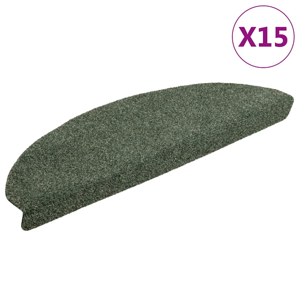 Vidaxl trapmatten zelfklevend 15 stuks 65x21x4 cm groen halfrond groot