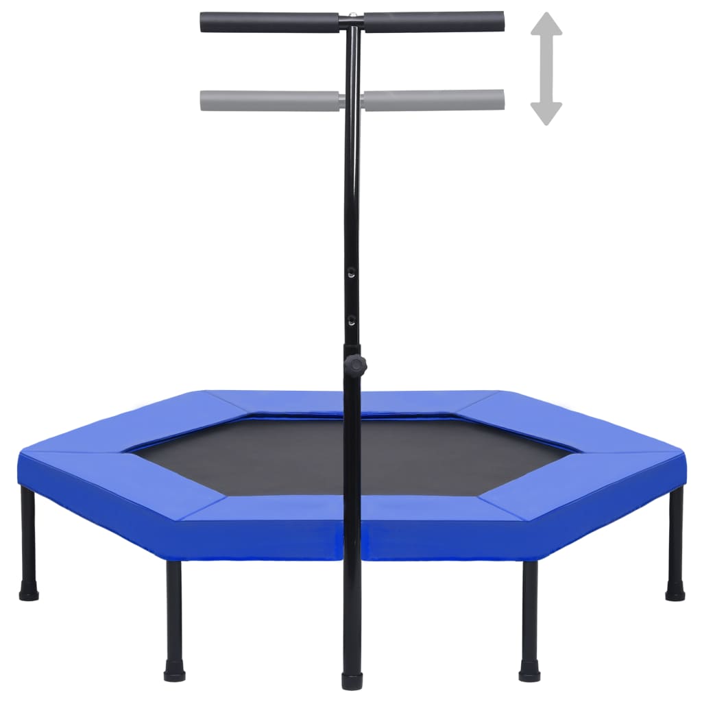 VidaXL Fitnesstrampoline met handgreepmat zeshoekig 122 cm