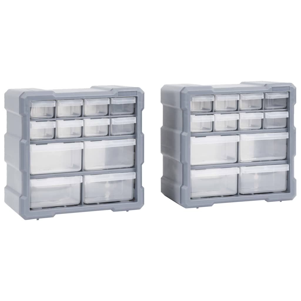 Vidaxl organizers met 12 laden 2 st 26,5x16x26 cm