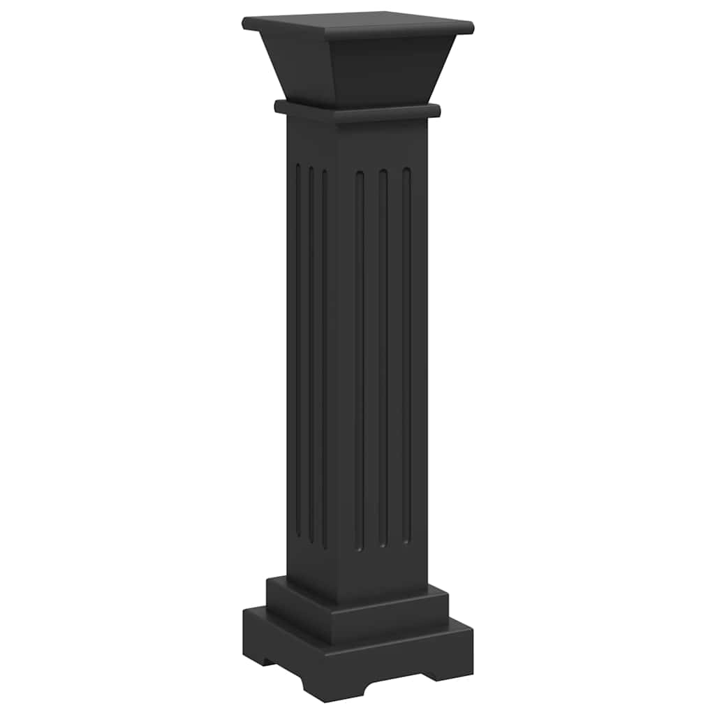 VidaXL Plantenstandaard klassiek zuil vierkant 17x17x66 cm MDF zwart